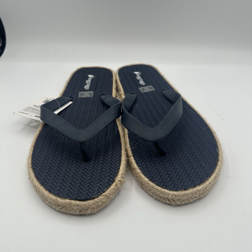 Frogg Toggs Kuba Sandals Mens 10 Navy Rope Sole Casual Beach Thong Flip-Flops - Picture 5 of 7